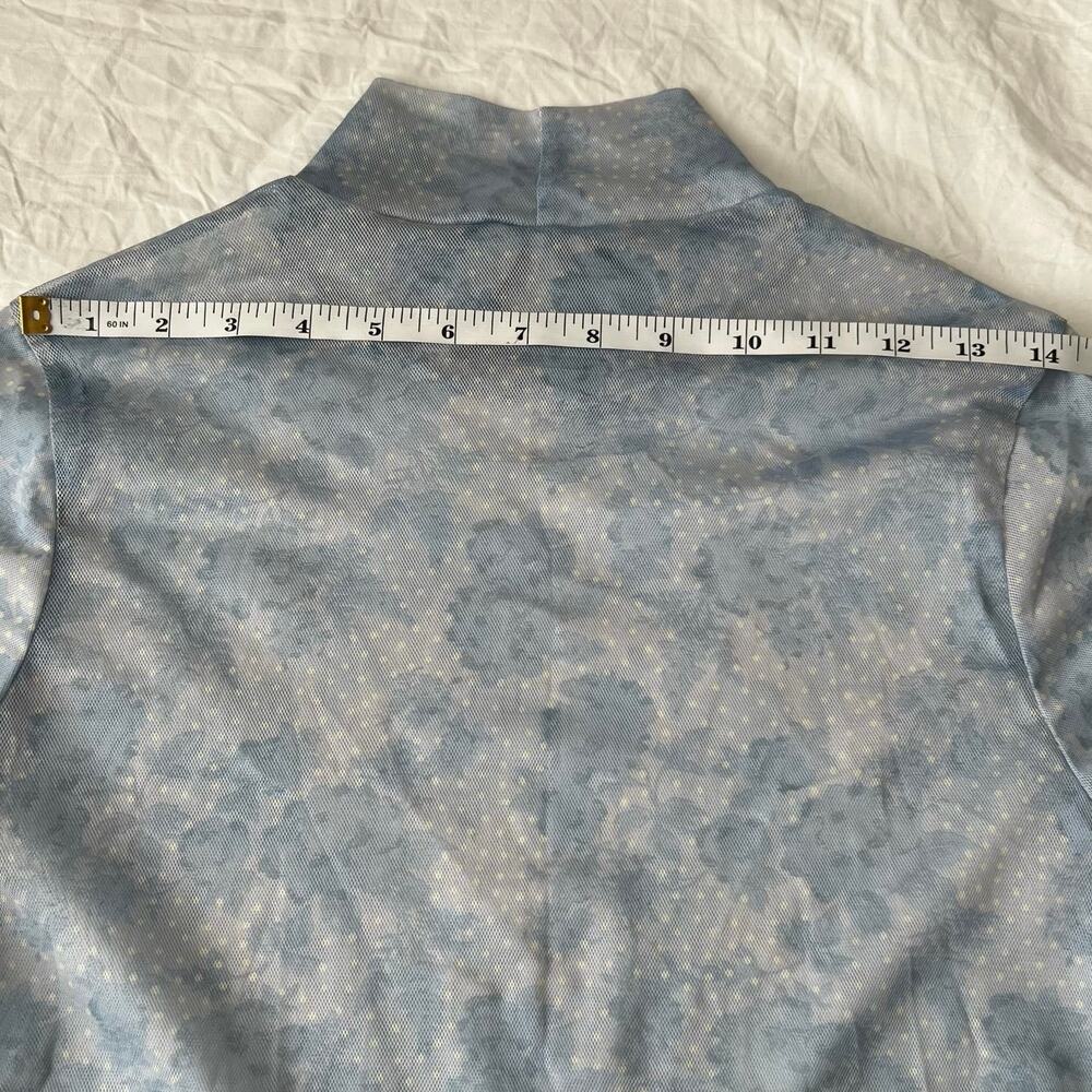Free People Intimately Sheer Mesh Printed Baby Tee In Sky Combo Size L - Picture 6 of 8
